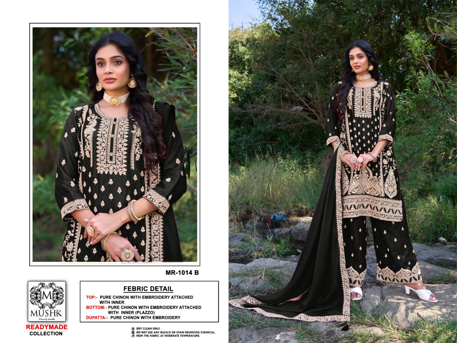 MR 1014 A To D By Mushk Chinon Embroidery Readymade Suits Wholesale Online